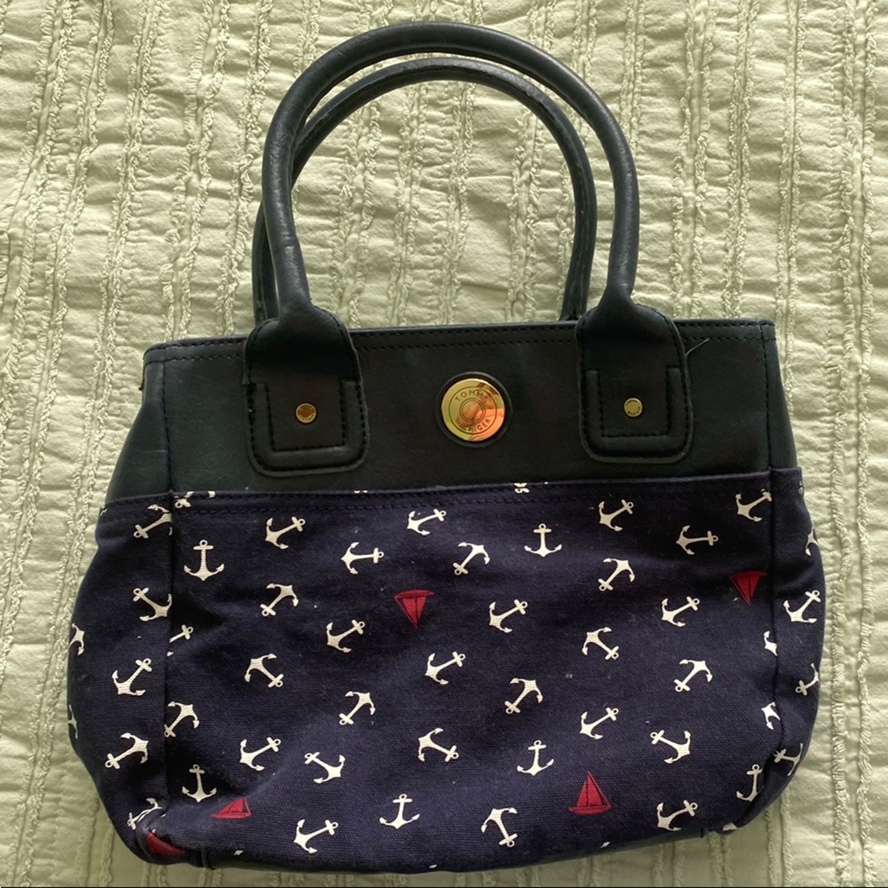 Tommy Hilfiger Navy and Red Tote Bag